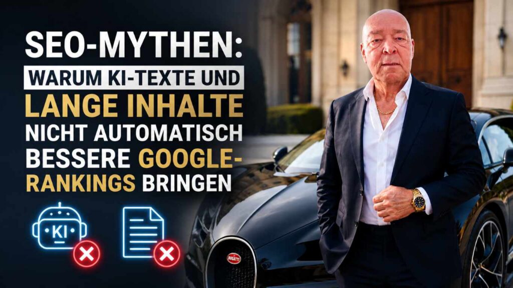 SEO-Mythen - Warum KI-Texte und lange Inhalte nicht automatisch bessere Google-Rankings bringen - Ben Delarosa
